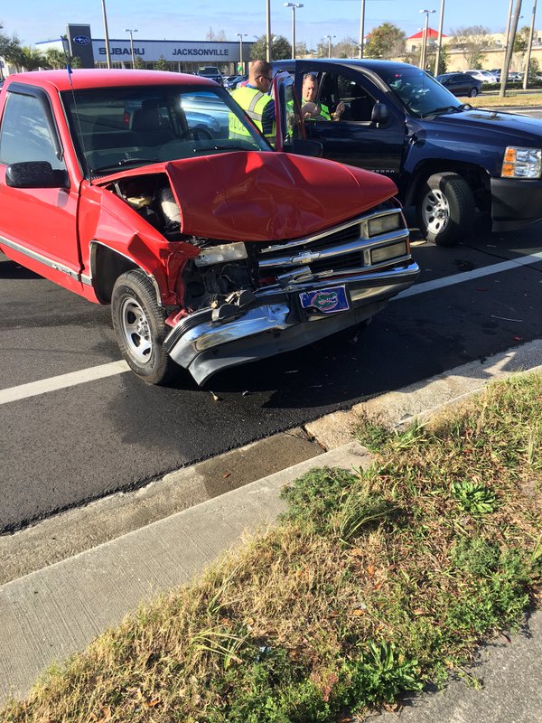 Police car sandwiched in Atlantic Blvd. accident